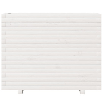 Jardinieră Grădină Albă - Lemn Masiv de Pin - 90x40x72,5 cm