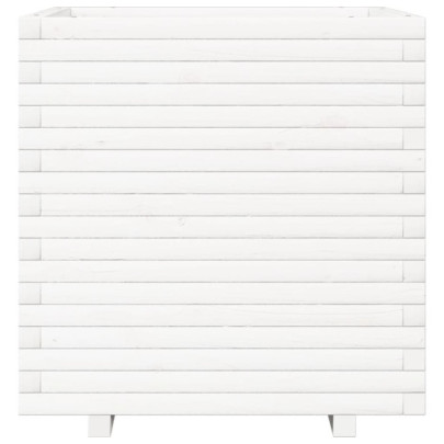 Jardinieră Grădină Albă Lemn Masiv Pin 70x70x72 cm