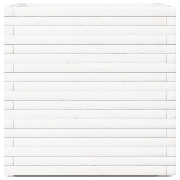 Jardinieră Grădină Albă Lemn Masiv Pin 70x70x72 cm