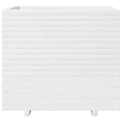 Jardinieră Grădină Albă Lemn Masiv Pin - Livrare Gratuită