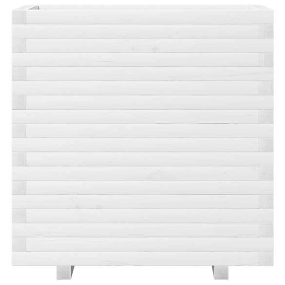 Jardinieră Grădină Albă - Lemn Masiv de Pin - 70x40x72 cm