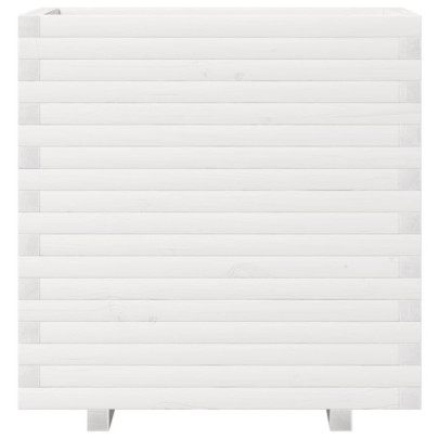 Jardinieră Grădină Albă - Lemn Masiv de Pin - 70x40x72 cm