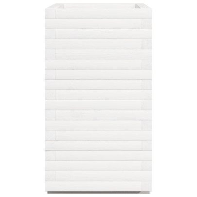 Jardinieră Grădină Albă - Lemn Masiv de Pin - 70x40x72 cm