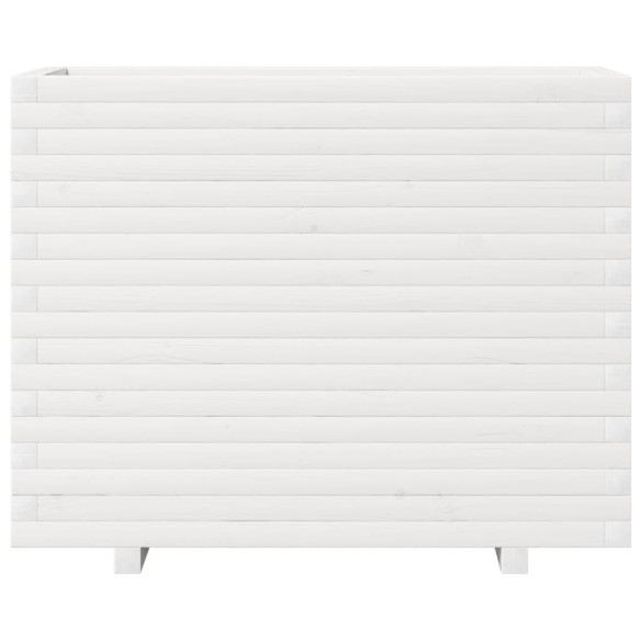 Jardinieră Grădină Albă din Lemn Masiv de Pin - 90x40x72 cm