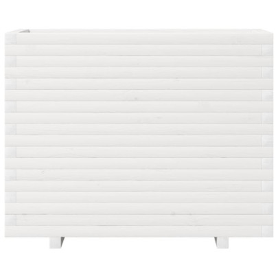 Jardinieră Grădină Albă din Lemn Masiv de Pin - 90x40x72 cm