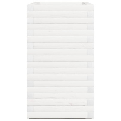 Jardinieră Grădină Albă din Lemn Masiv de Pin - 90x40x72 cm