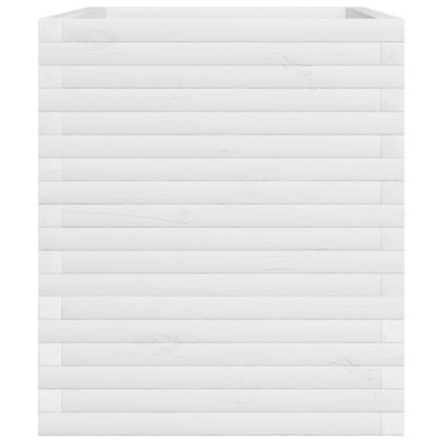 Jardinieră Grădină Albă Lemn Masiv de Pin - 110x60x72 cm