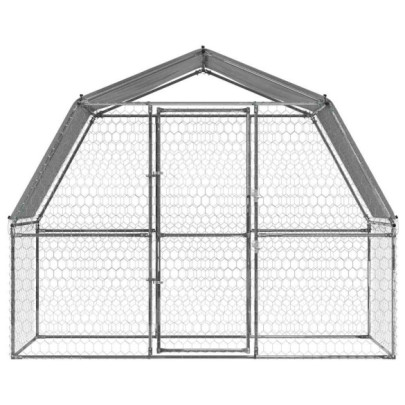 Cușcă Câini Exterior - Oțel Galvanizat, Acoperiș Protectie