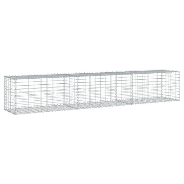 Coș Gabion cu Capac 300x50x50 cm - Fier Galvanizat | Livrare Gratuită