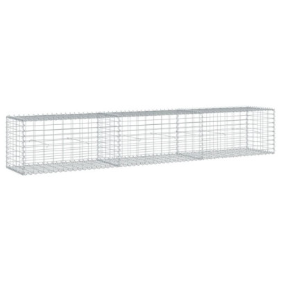Coș Gabion cu Capac 300x50x50 cm - Fier Galvanizat | Livrare Gratuită