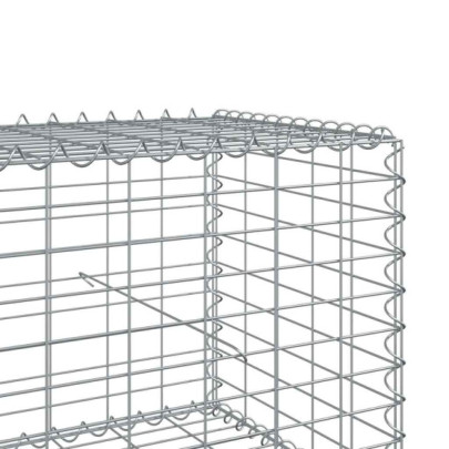 Coș Gabion cu Capac Argintiu 700x50x50 cm - Fier Galvanizat