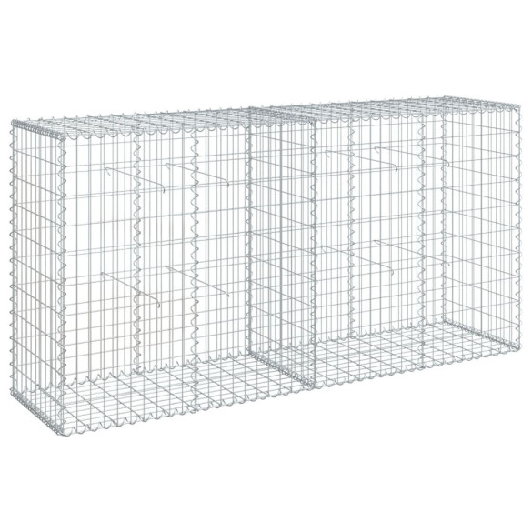 Coș Gabion cu Capac - Fier Galvanizat 200x50x100 cm | Livrare Gratuită