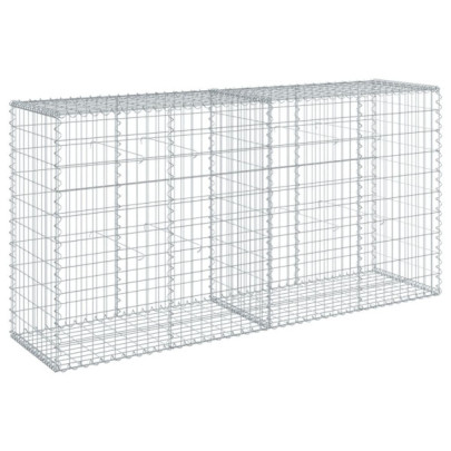 Coș Gabion cu Capac - Fier Galvanizat 200x50x100 cm | Livrare Gratuită