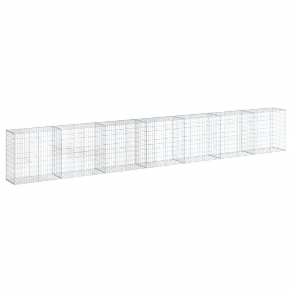 Coș Gabion cu Capac - Fier Galvanizat - 700x50x100 cm