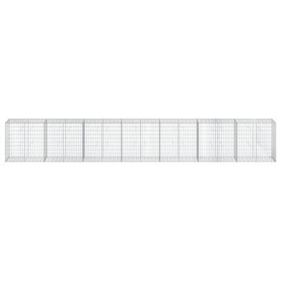 Coș Gabion cu Capac - Fier Galvanizat - 700x50x100 cm