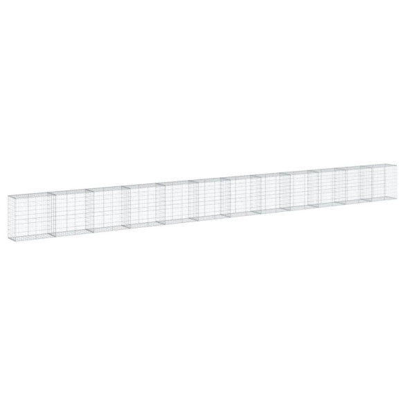 Coș Gabion cu Capac - Fier Galvanizat - 120x50x100 cm