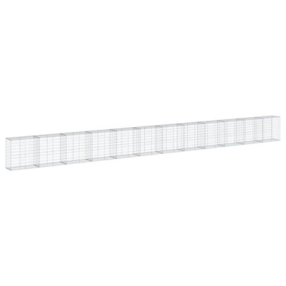 Coș Gabion cu Capac - Fier Galvanizat - 120x50x100 cm