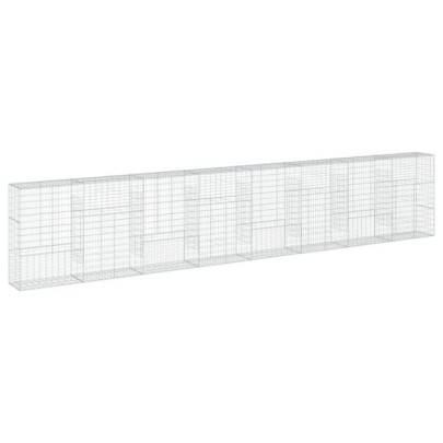 Coș Gabion cu Capac - Fier Galvanizat - 80x50x150 cm