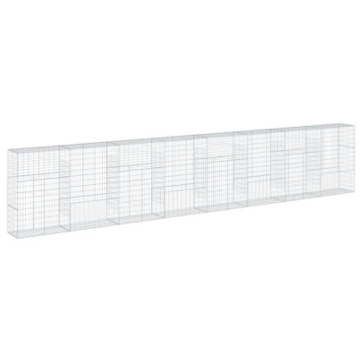 Coș Gabion cu Capac - Fier Galvanizat - 80x50x150 cm