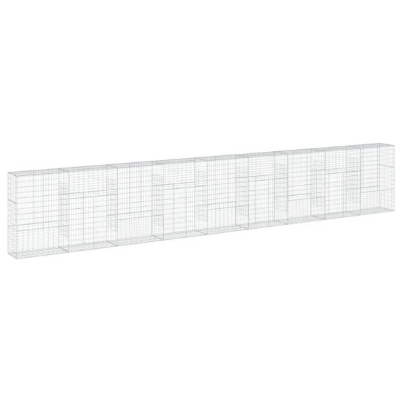 Coș Gabion cu Capac - Fier Galvanizat - 90x50x150 cm