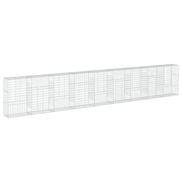 Coș Gabion cu Capac - Fier Galvanizat - 90x50x150 cm