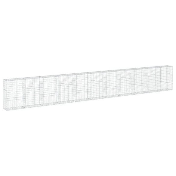 Coș Gabion cu Capac - Fier Galvanizat - 110x50x150 cm