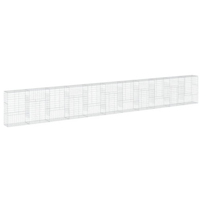 Coș Gabion cu Capac - Fier Galvanizat - 110x50x150 cm
