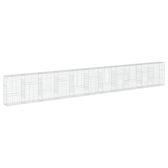 Coș Gabion cu Capac - Fier Galvanizat - 110x50x150 cm