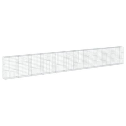 Coș Gabion cu Capac - Fier Galvanizat - 110x50x150 cm