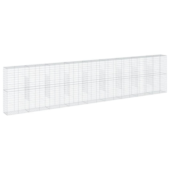 Coș Gabion cu Capac Argintiu 900x50x200 cm - Fier Galvanizat