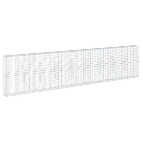 Coș Gabion cu Capac Argintiu 900x50x200 cm - Fier Galvanizat