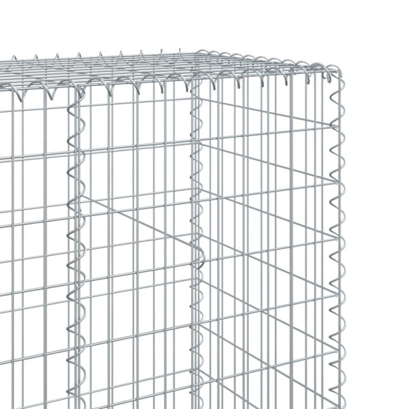 Coș Gabion cu Capac Argintiu 900x50x200 cm - Fier Galvanizat
