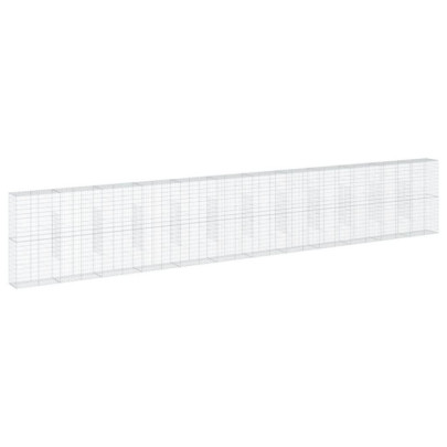 Coș Gabion cu Capac - Fier Galvanizat - 120x50x200 cm