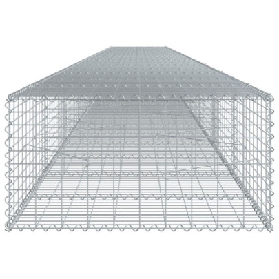 Coș Gabion cu Capac - 100x100x50 cm - Fier Galvanizat Rezistent