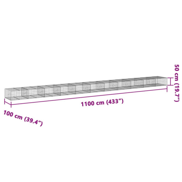 Coș Gabion cu Capac - Fier Galvanizat - Livrare Gratuită