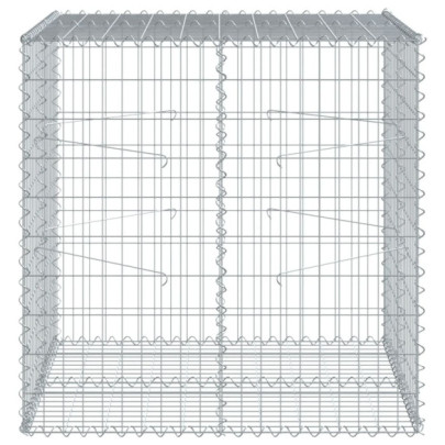 Coș Gabion cu Capac 100x100x100 cm - Fier Galvanizat Rezistent