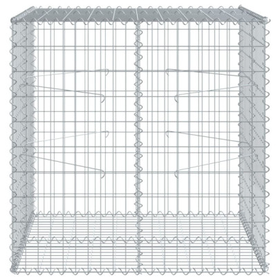 Coș Gabion cu Capac 100x100x100 cm - Fier Galvanizat Rezistent