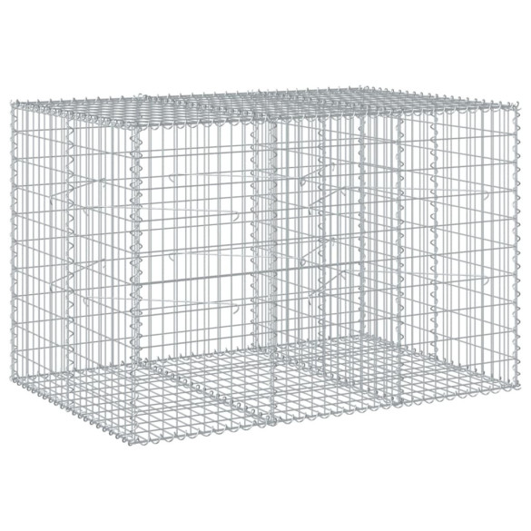 Coș Gabion cu Capac 150x100x100 cm - Fier Galvanizat Rezistent