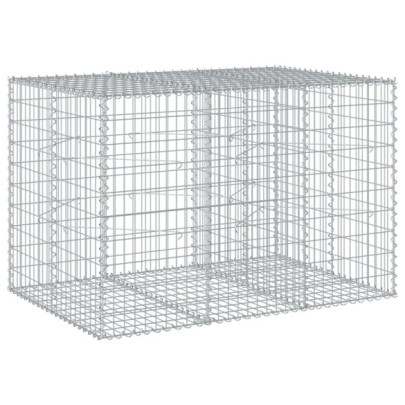 Coș Gabion cu Capac 150x100x100 cm - Fier Galvanizat Rezistent