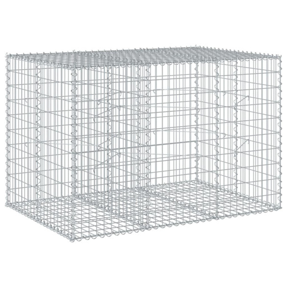 Coș Gabion cu Capac 150x100x100 cm - Fier Galvanizat Rezistent