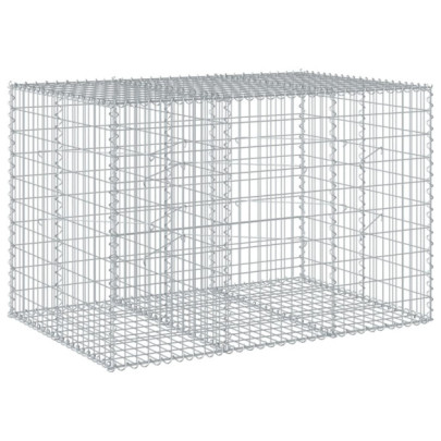 Coș Gabion cu Capac 150x100x100 cm - Fier Galvanizat Rezistent