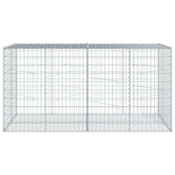 Coș Gabion cu Capac 200x100x100 cm - Fier Galvanizat Rezistent