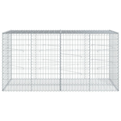 Coș Gabion cu Capac 200x100x100 cm - Fier Galvanizat Rezistent