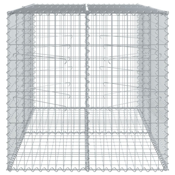 Coș Gabion cu Capac 200x100x100 cm - Fier Galvanizat Rezistent