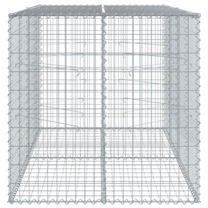 Coș Gabion cu Capac 200x100x100 cm - Fier Galvanizat Rezistent