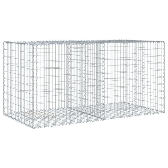Coș Gabion cu Capac 200x100x100 cm - Fier Galvanizat Rezistent
