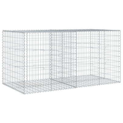 Coș Gabion cu Capac 200x100x100 cm - Fier Galvanizat Rezistent