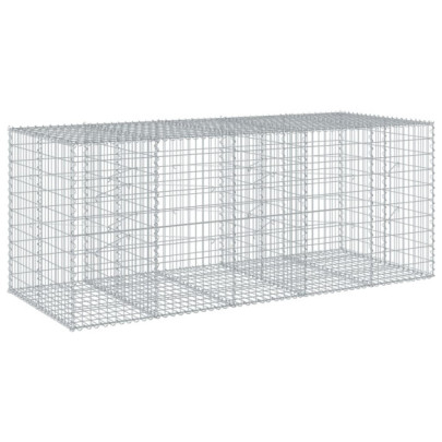 Coș Gabion cu Capac 250x100x100 cm - Fier Galvanizat