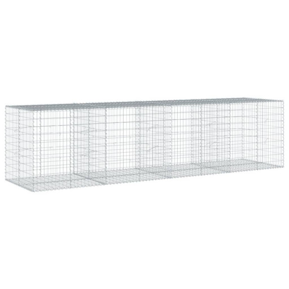 Coș Gabion cu Capac 400x100x100 cm - Fier Galvanizat Rezistent