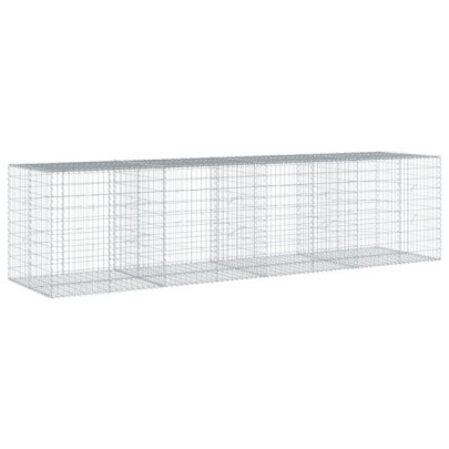 Coș Gabion cu Capac 400x100x100 cm - Fier Galvanizat Rezistent